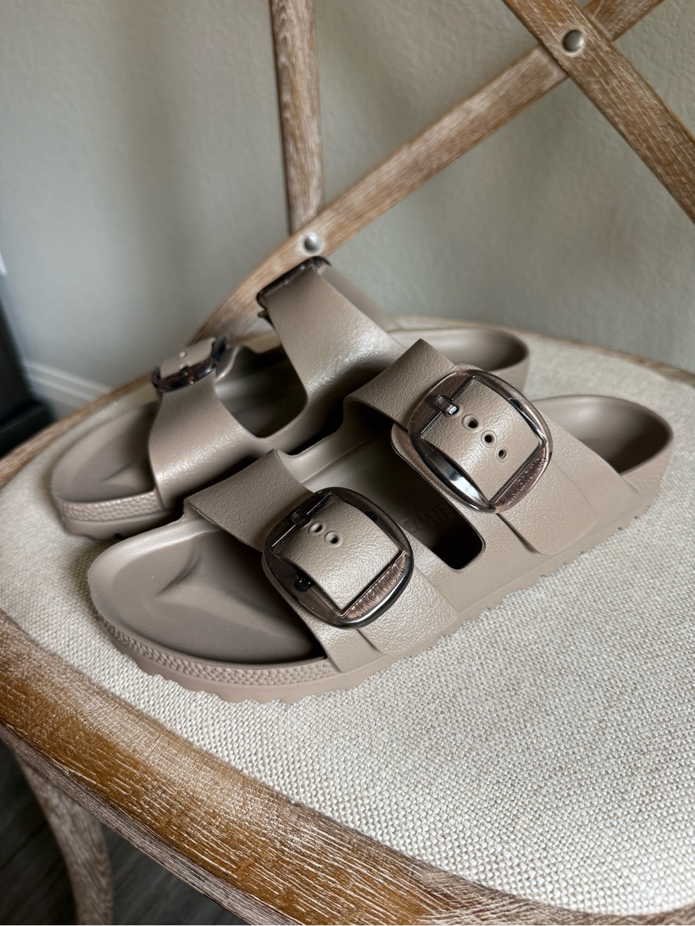 Birkenstock EVA Arizona Big Buckle Sandals grey taupe - Picture 2 of 8